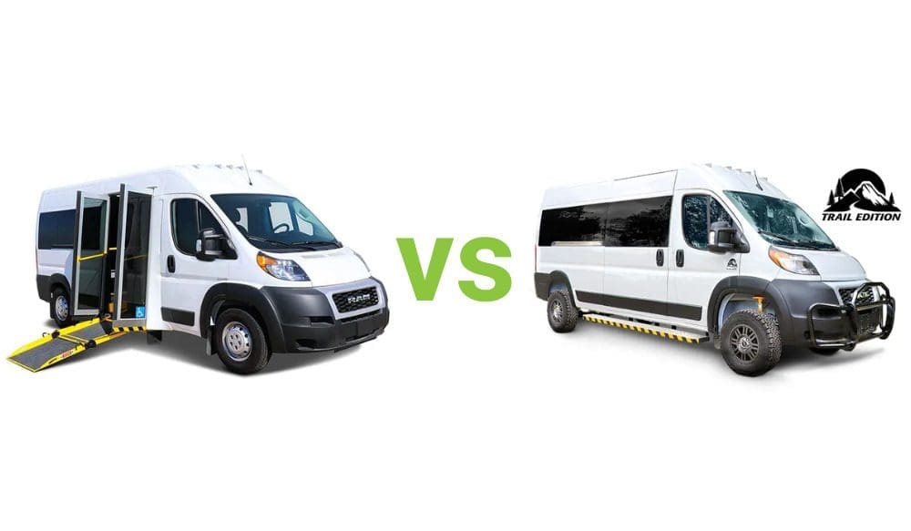 Standard wheelchair van vs. trail edition upgrade wheelchair van