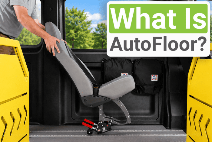 A seat being secured with Autofloor