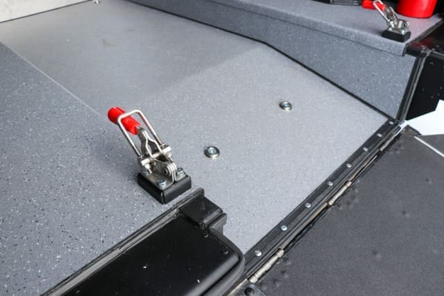 Latch for rear entry manual ramp in budget friendly wheelchair van, VL Series.
