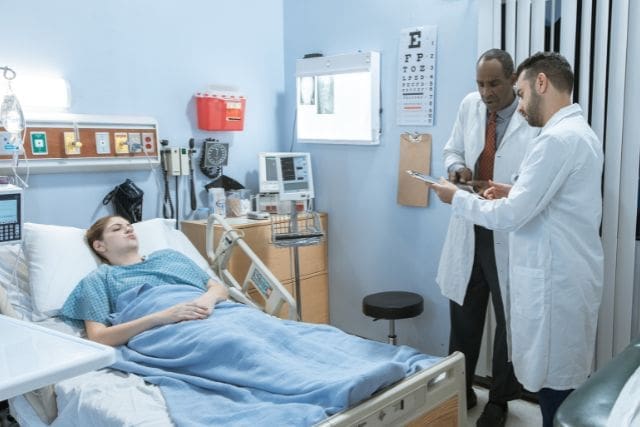 Urgences dans un hôpital.