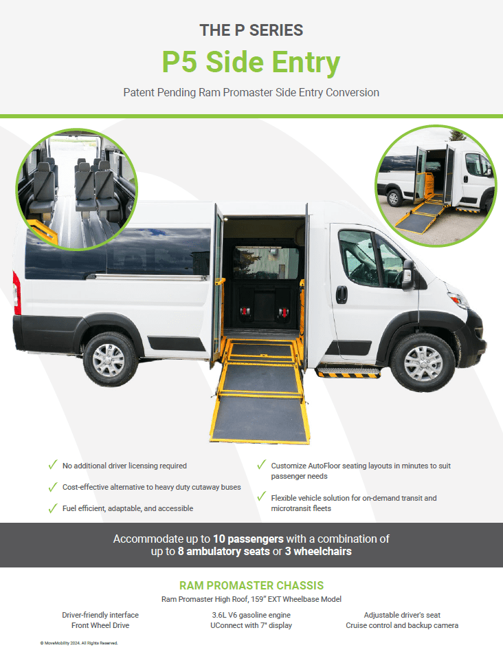 P5 Side Entry Van Brochure Front Page