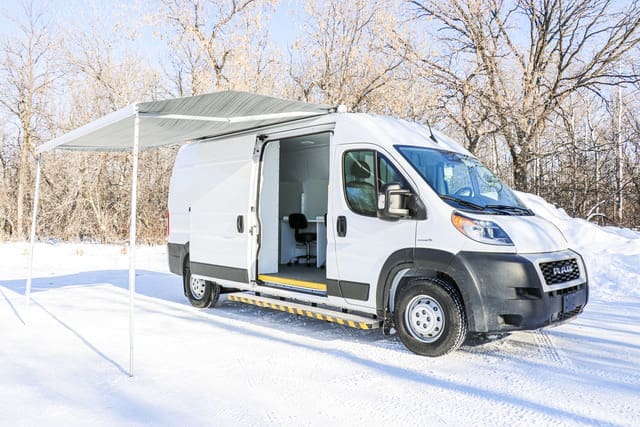 Mobile Overdose Prevention Van with awning